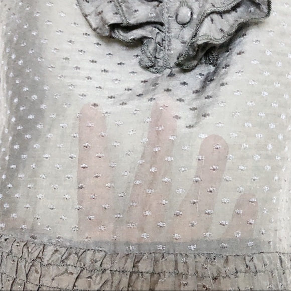 ANTHRO MOON COLLECTION Navy Silk Ruffle Blouse Sm - Picture 8 of 15